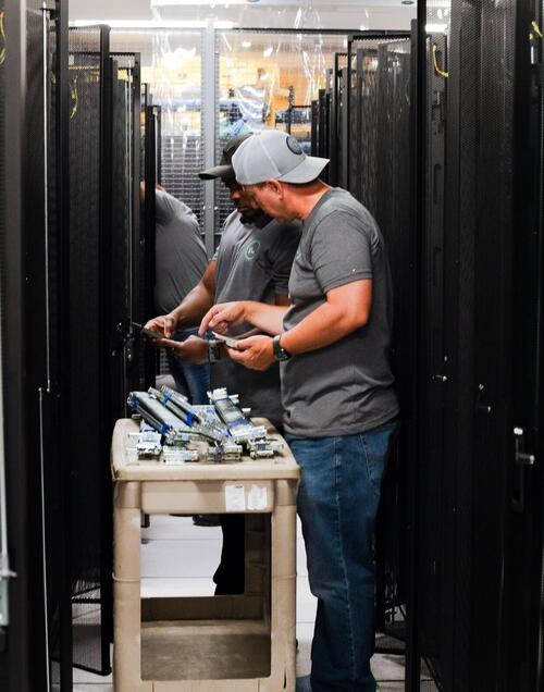 Vsol data center team working a migration